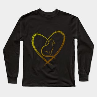 gold cat Long Sleeve T-Shirt